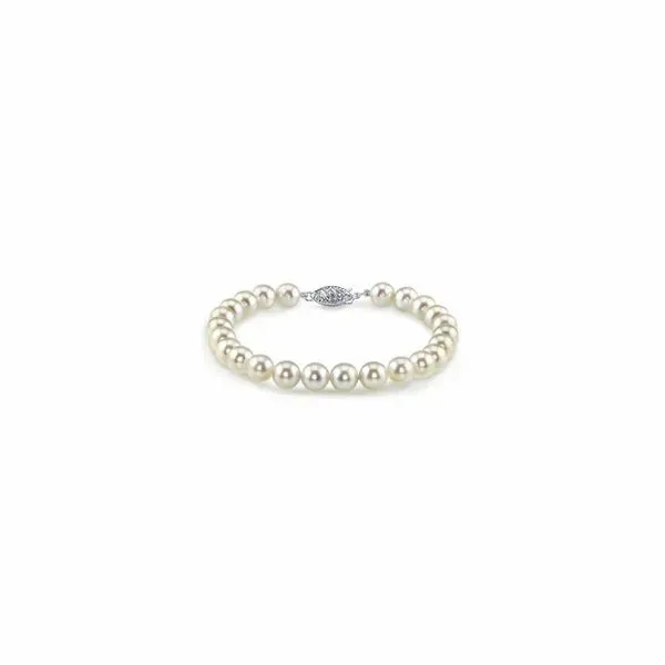 White Gold 6 mm - 7 mm Fresh Water Pearl Bracelet SVS Fine Jewelry Oceanside, NY