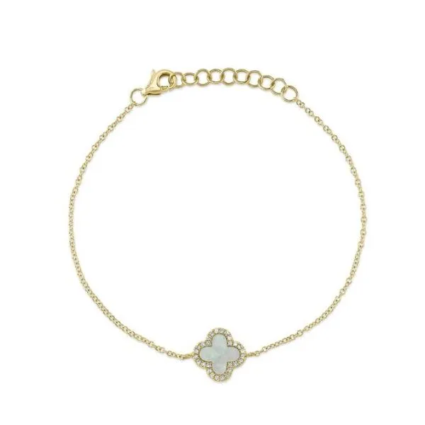 Shy Creation Yellow Gold Clover Bracelet