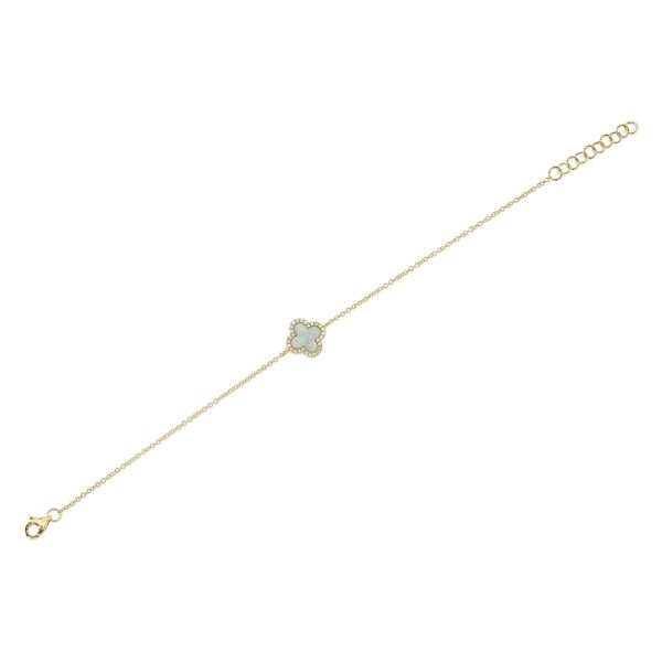 Shy Creation Yellow Gold Clover Bracelet Image 5 SVS Fine Jewelry Oceanside, NY