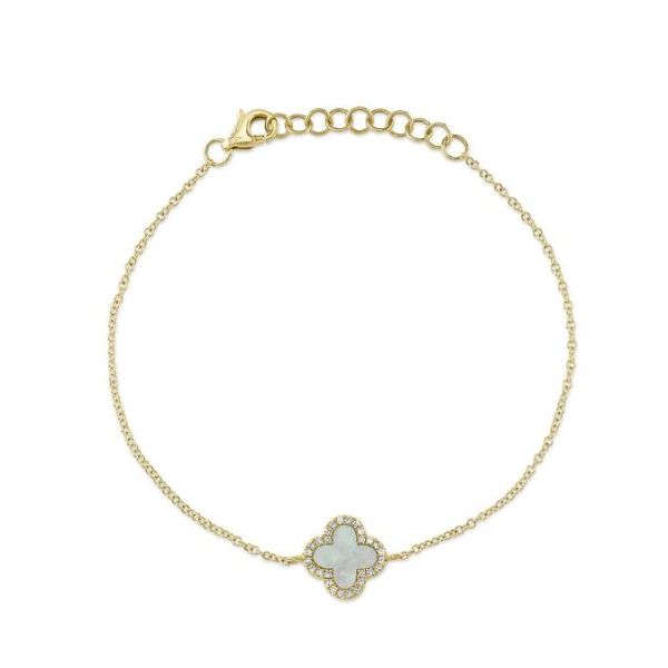 Shy Creation Yellow Gold Clover Bracelet SVS Fine Jewelry Oceanside, NY