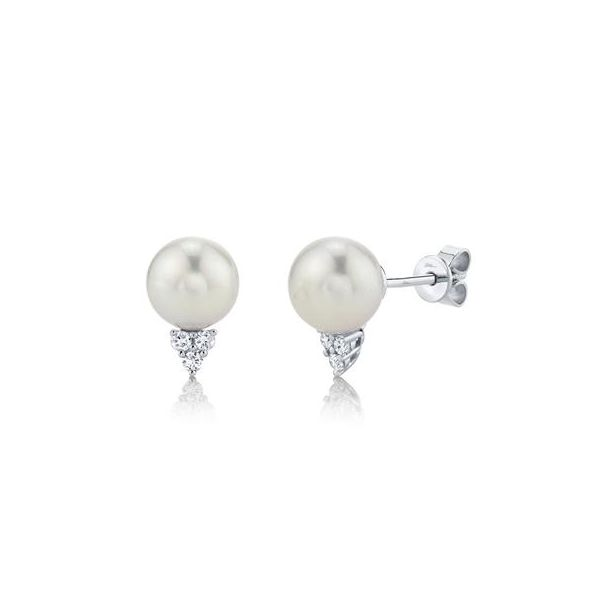 Shy Creation 14K White Gold, Diamond, & Pearl Earrings SVS Fine Jewelry Oceanside, NY