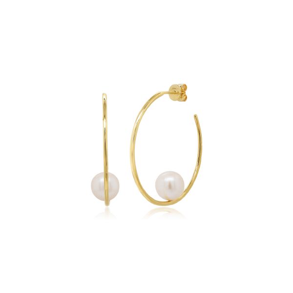 Shy Creation Yellow Gold And Fresh Water Pearl Earrings SVS Fine Jewelry Oceanside, NY