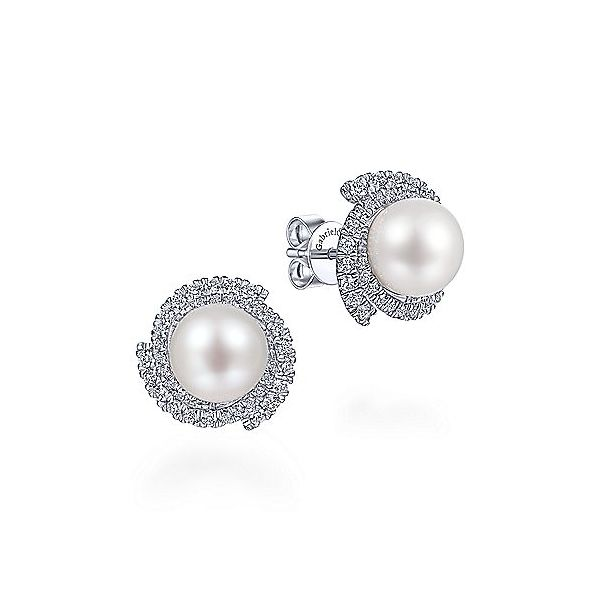 Gabriel & Co. Grace 14K White Gold Studs SVS Fine Jewelry Oceanside, NY