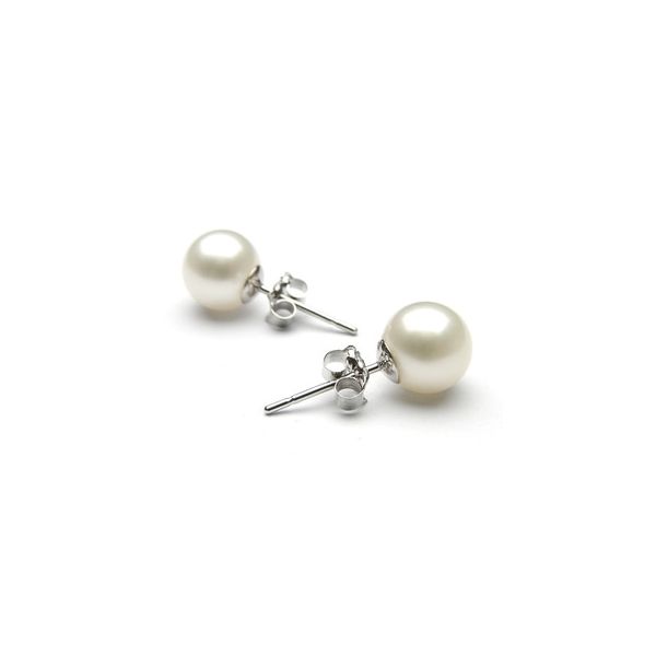 White Gold 6 - 7 mm AAA Fresh Water Pearl Earrings SVS Fine Jewelry Oceanside, NY