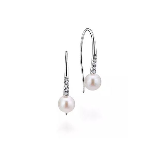 Gabriel & Co. Grace White Gold Pearl Earrings SVS Fine Jewelry Oceanside, NY