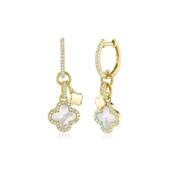 Shy Creation Yellow Gold Clover Earrings