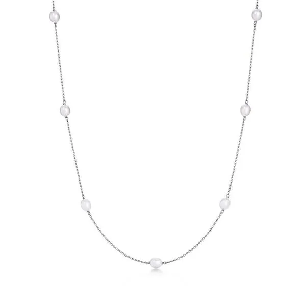 White Gold Pearl Necklace SVS Fine Jewelry Oceanside, NY