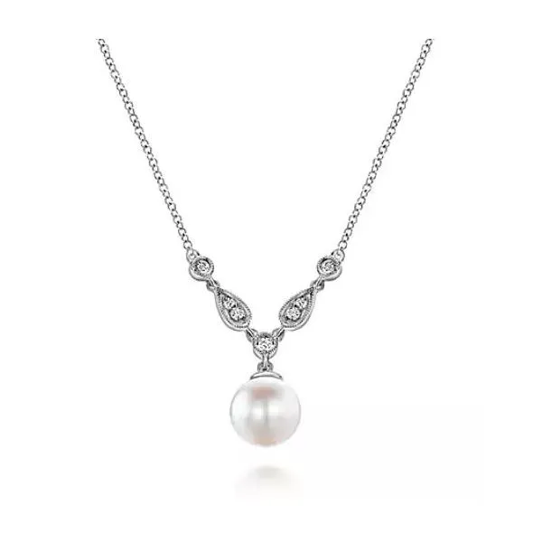 Gabriel & Co. Grace White Gold Pearl Necklace SVS Fine Jewelry Oceanside, NY