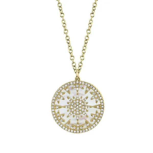 Shy Creation Yellow Gold, Diamond, And Pearl Necklace SVS Fine Jewelry Oceanside, NY