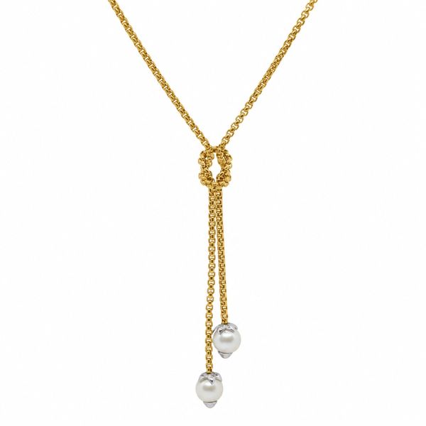 ALOR Yellow Chain And Cultured Pearl Necklace SVS Fine Jewelry Oceanside, NY