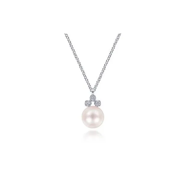 Gabriel & Co. Grace Gold, Diamond, And Pearl Necklace