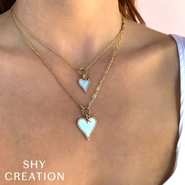 Shy Creation Yellow Gold Heart Necklace Image 2 SVS Fine Jewelry Oceanside, NY