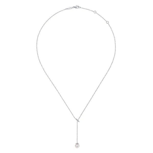 Gabriel & Co. Grace White Gold Pearl And Diamond Necklace Image 2 SVS Fine Jewelry Oceanside, NY
