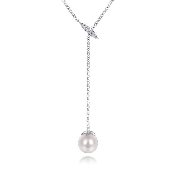 Gabriel & Co. Grace White Gold Pearl And Diamond Necklace SVS Fine Jewelry Oceanside, NY