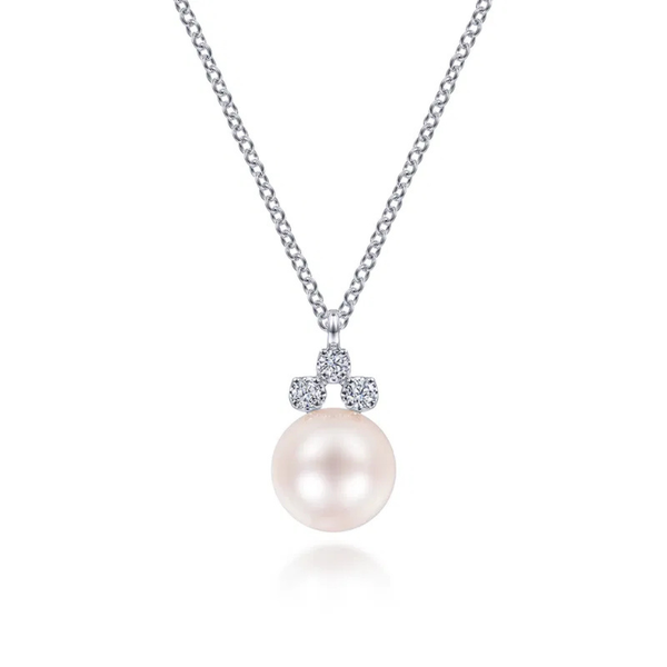 Gabriel & Co. Grace Gold, Diamond, And Pearl Necklace SVS Fine Jewelry Oceanside, NY