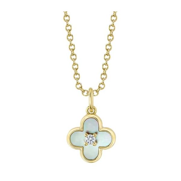 Shy Creation Yellow Gold Clover Necklace SVS Fine Jewelry Oceanside, NY