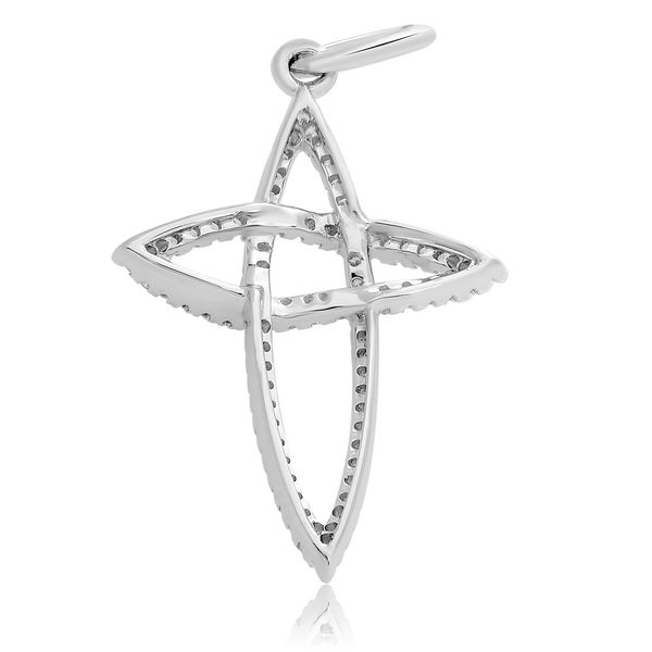 White Gold And Diamond Cross Pendant Image 2 SVS Fine Jewelry Oceanside, NY
