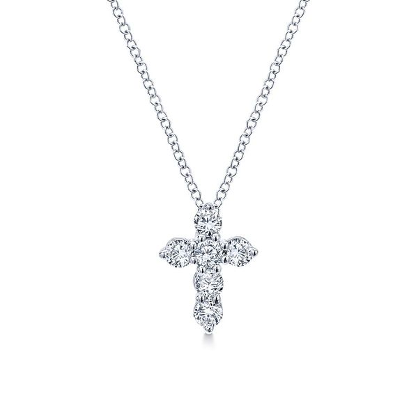 Gabriel & Co. Faith 14K White Gold Necklace SVS Fine Jewelry Oceanside, NY