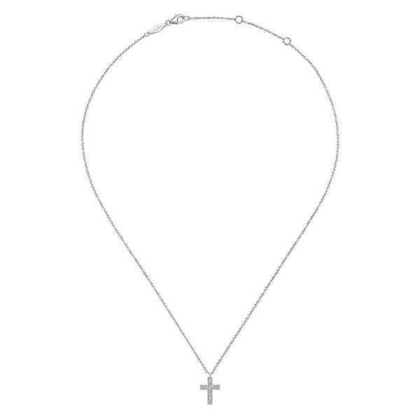 Gabriel & Co. Faith 14K White Gold Necklace Image 2 SVS Fine Jewelry Oceanside, NY