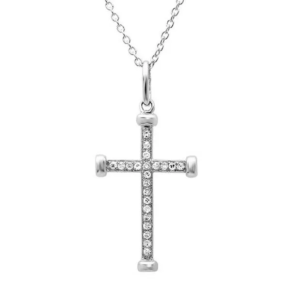 White Gold and Diamond Cross Pendant SVS Fine Jewelry Oceanside, NY