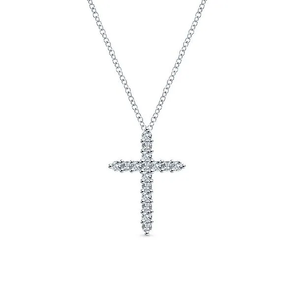 Gabriel & Co. Faith 14K White Gold Necklace SVS Fine Jewelry Oceanside, NY