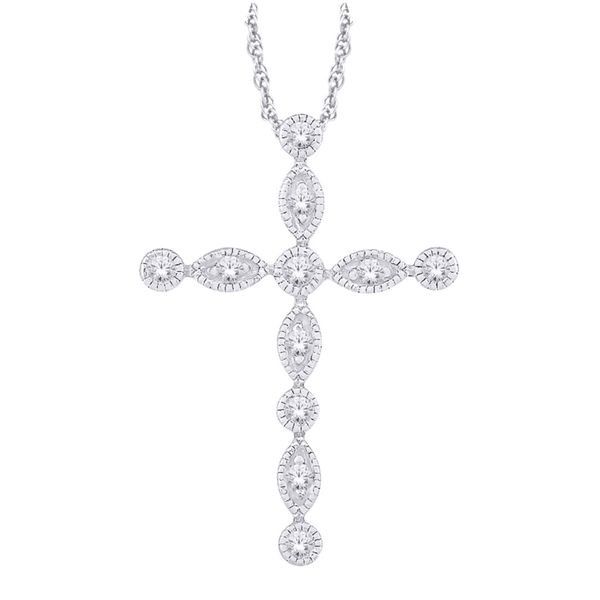 White Gold Diamond Cross Necklace SVS Fine Jewelry Oceanside, NY