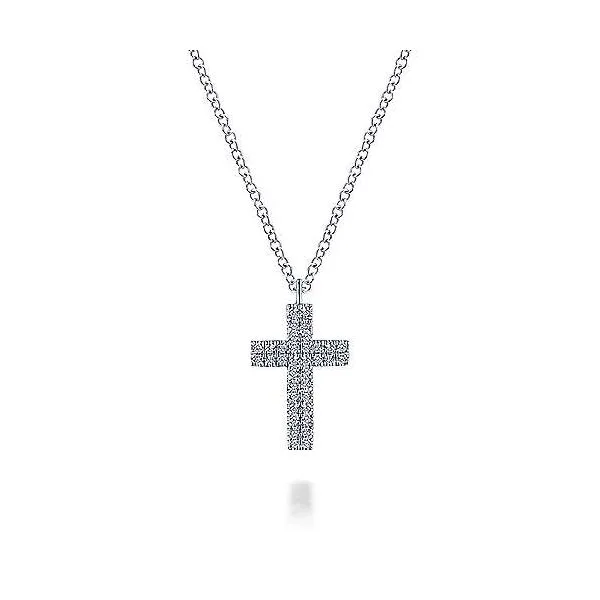 Gabriel & Co. Faith 14K White Gold Diamond Cross Necklace SVS Fine Jewelry Oceanside, NY