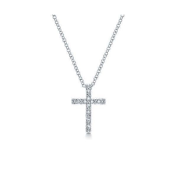 Gabriel & Co. Faith White Gold Diamond Cross Necklace SVS Fine Jewelry Oceanside, NY