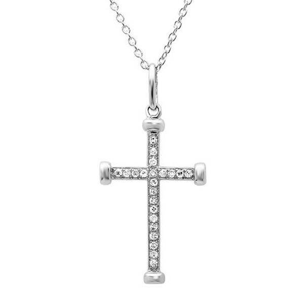 Shy Creation White Gold and Diamond Cross Pendant SVS Fine Jewelry Oceanside, NY