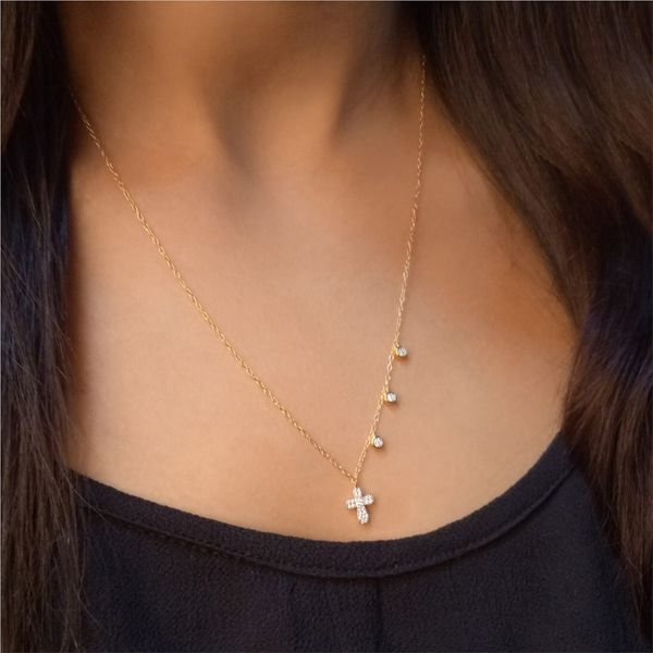 Ella Stein Diamond Cross Necklace, .06ctw Image 2 SVS Fine Jewelry Oceanside, NY