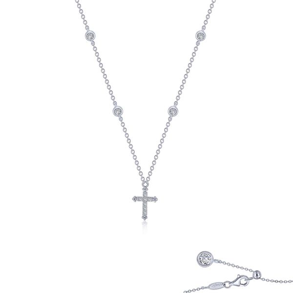 Lafonn Silver Cross Necklace, 0.41Cttw, 20