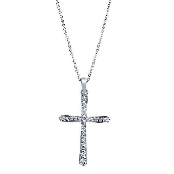 Gabriel & Co. Faith Collection White Gold Necklace SVS Fine Jewelry Oceanside, NY
