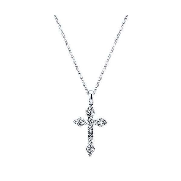 Gabriel & Co. Faith White Gold Diamond Cross Necklace SVS Fine Jewelry Oceanside, NY