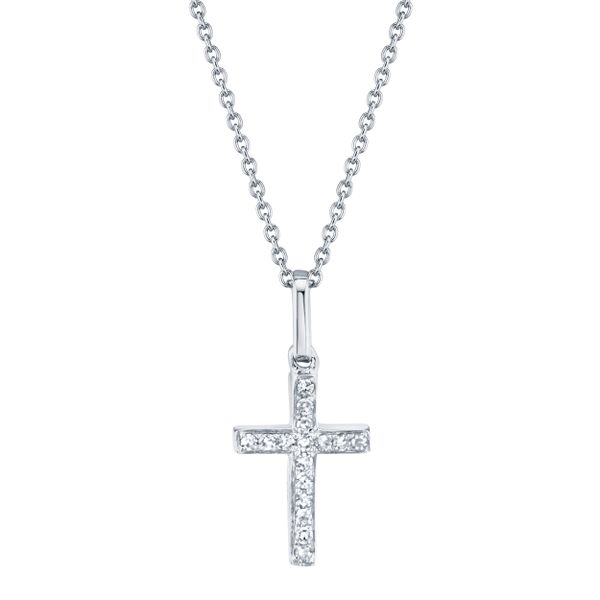 Shy Creation White Gold and Diamond Cross Pendant SVS Fine Jewelry Oceanside, NY