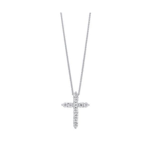 Sterling Silver & Diamond Cross, 0.10Cttw, 18