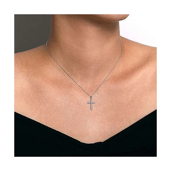 Gabriel & Co. Faith Collection White Gold Necklace Image 3 SVS Fine Jewelry Oceanside, NY