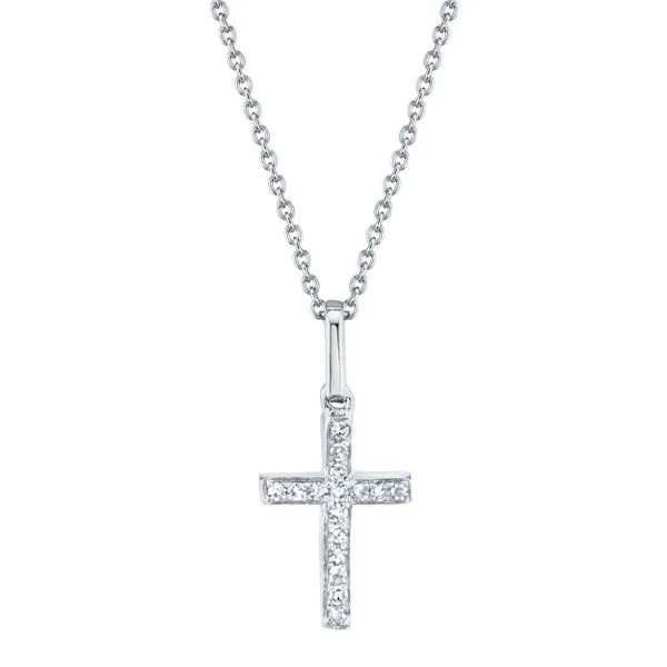 Shy Creation White Gold and Diamond Cross Pendant SVS Fine Jewelry Oceanside, NY