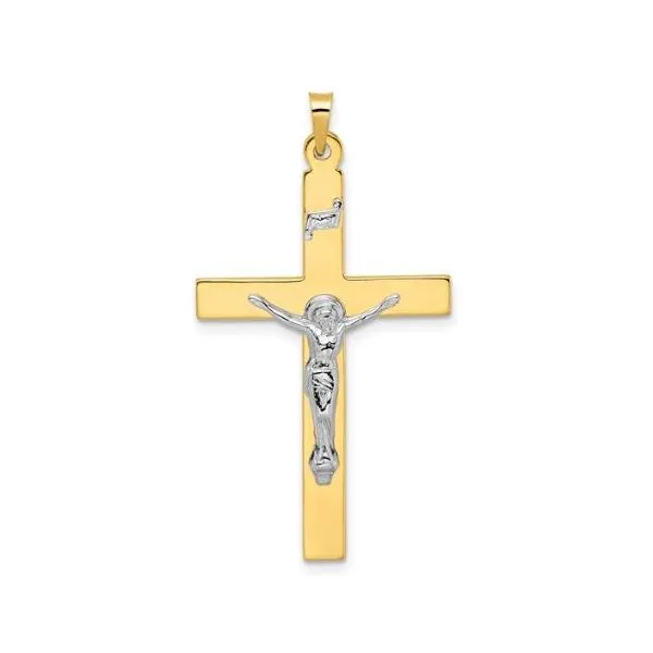 Yellow & White Gold Solid Crucifix SVS Fine Jewelry Oceanside, NY