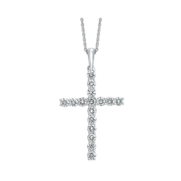 Lab Grown Diamond Cross Necklace, 1.00ctw SVS Fine Jewelry Oceanside, NY