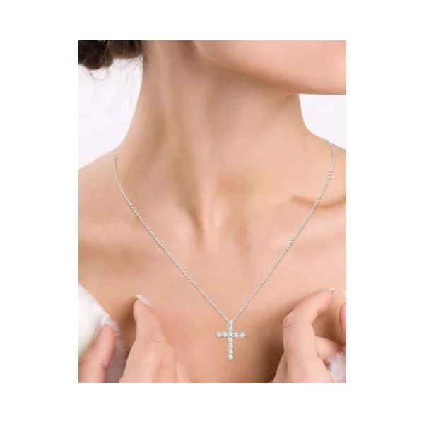 White Gold Diamond Cross, 1Cttw, 18