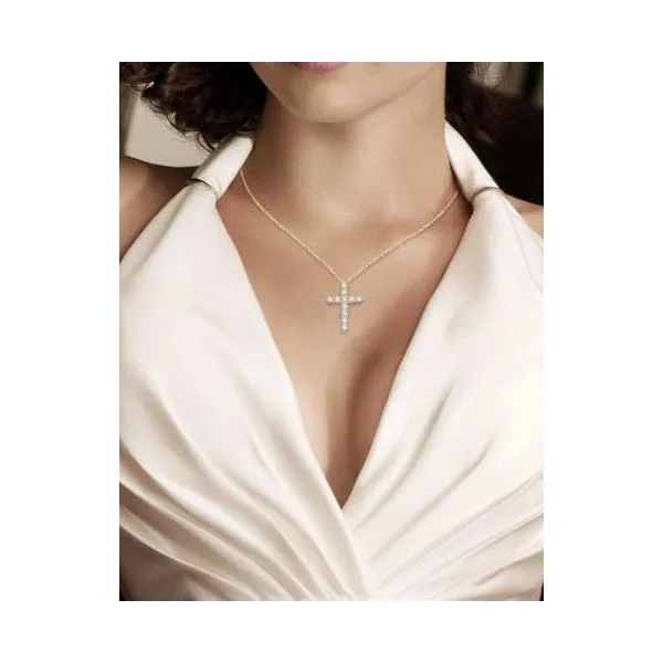 Yellow Gold Diamond Cross, 0.75Cttw, 18