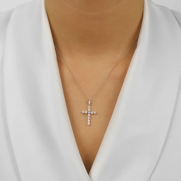 SVS Signature Shared Prong Diamond Cross, .50ctw