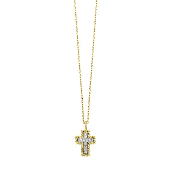 Yellow Gold Diamond Cross, 0.05Cttw, 18