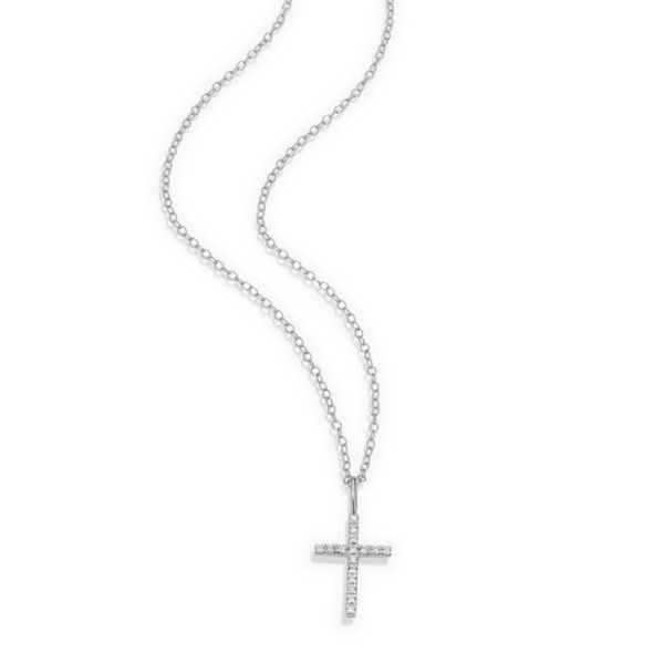 Lab Grown Diamond Cross Necklace, .09ctw Image 4 SVS Fine Jewelry Oceanside, NY