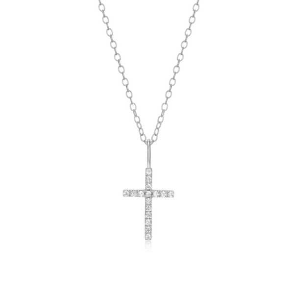 Lab Grown Diamond Cross Necklace, .09ctw SVS Fine Jewelry Oceanside, NY