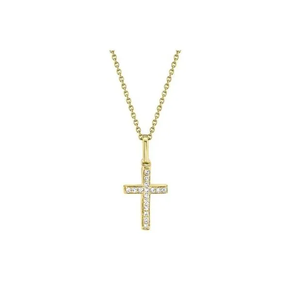 Shy Creation Yellow Gold And Diamond Cross Pendant SVS Fine Jewelry Oceanside, NY