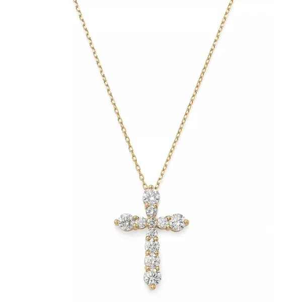 Yellow Gold Diamond Cross, 0.50Cttw, 18\