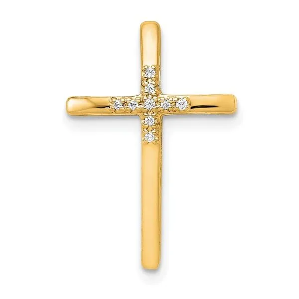 Yellow Gold Diamond Cross, 0.03Cttw