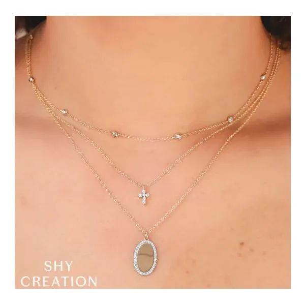 Shy Creation White Gold And Diamond Cross Image 2 SVS Fine Jewelry Oceanside, NY