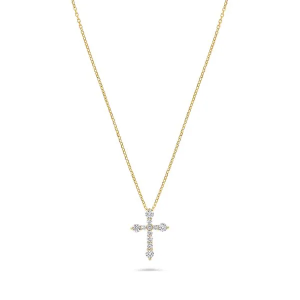 Yellow Gold Diamond Cross Necklace SVS Fine Jewelry Oceanside, NY